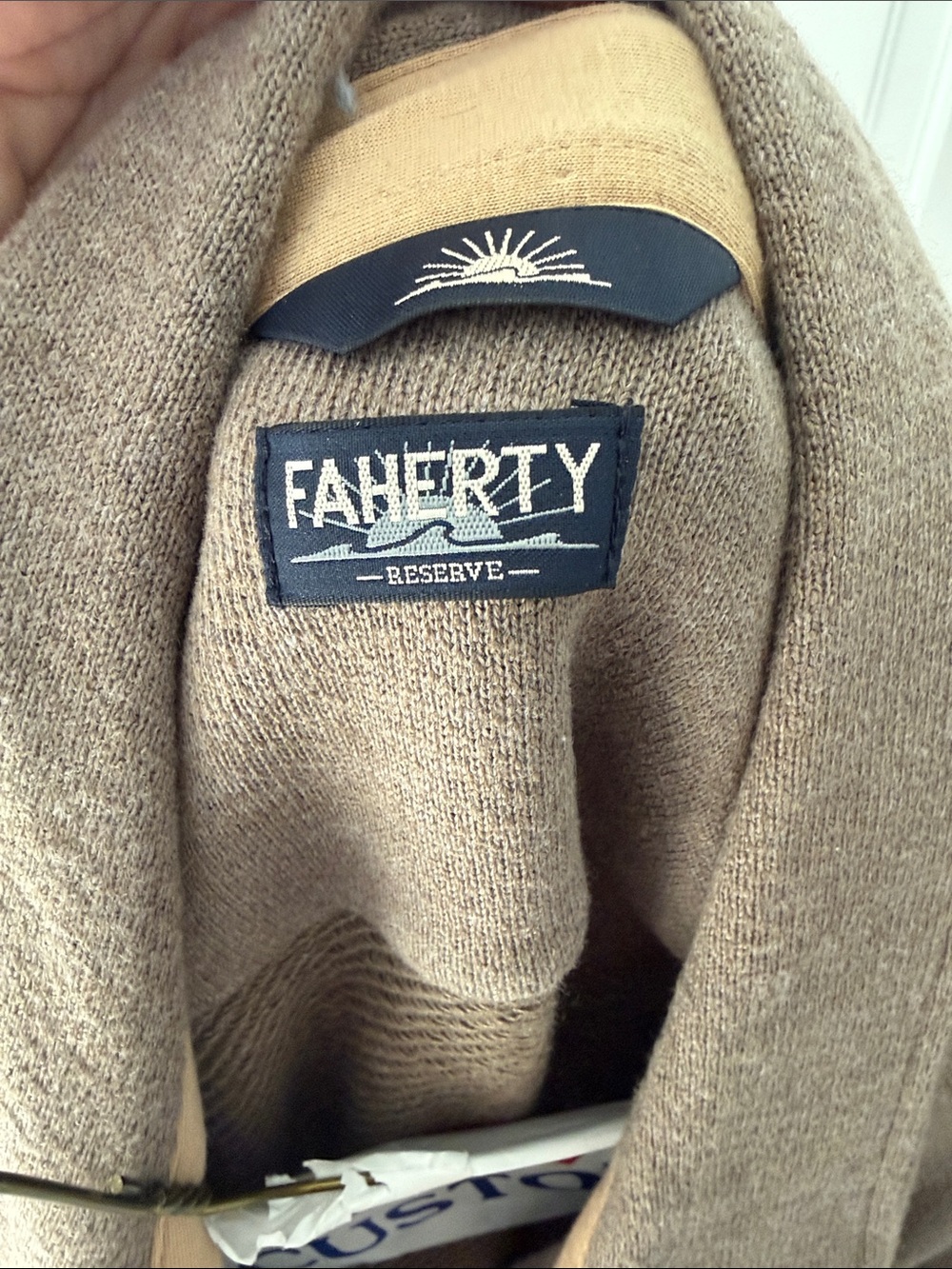 Faherty Taupe Lightweight Button-Front Shacket - Picture 3 of 3